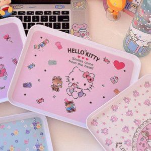 Sanrio Hello Kitty Tray Plastic Medium Size Desktop Jewelry Tray Kawaii